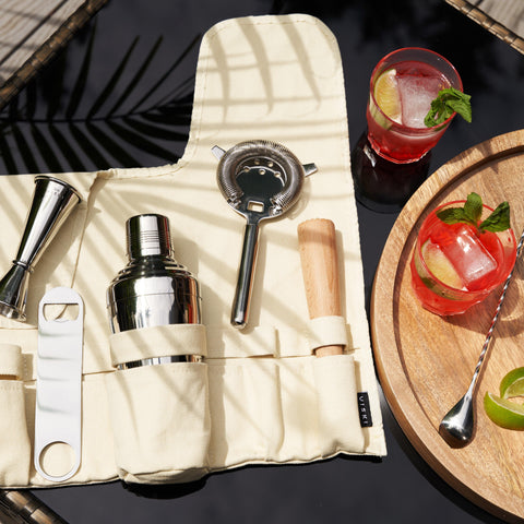 Viski 7-Piece Stainless Steel Travel Barware Set