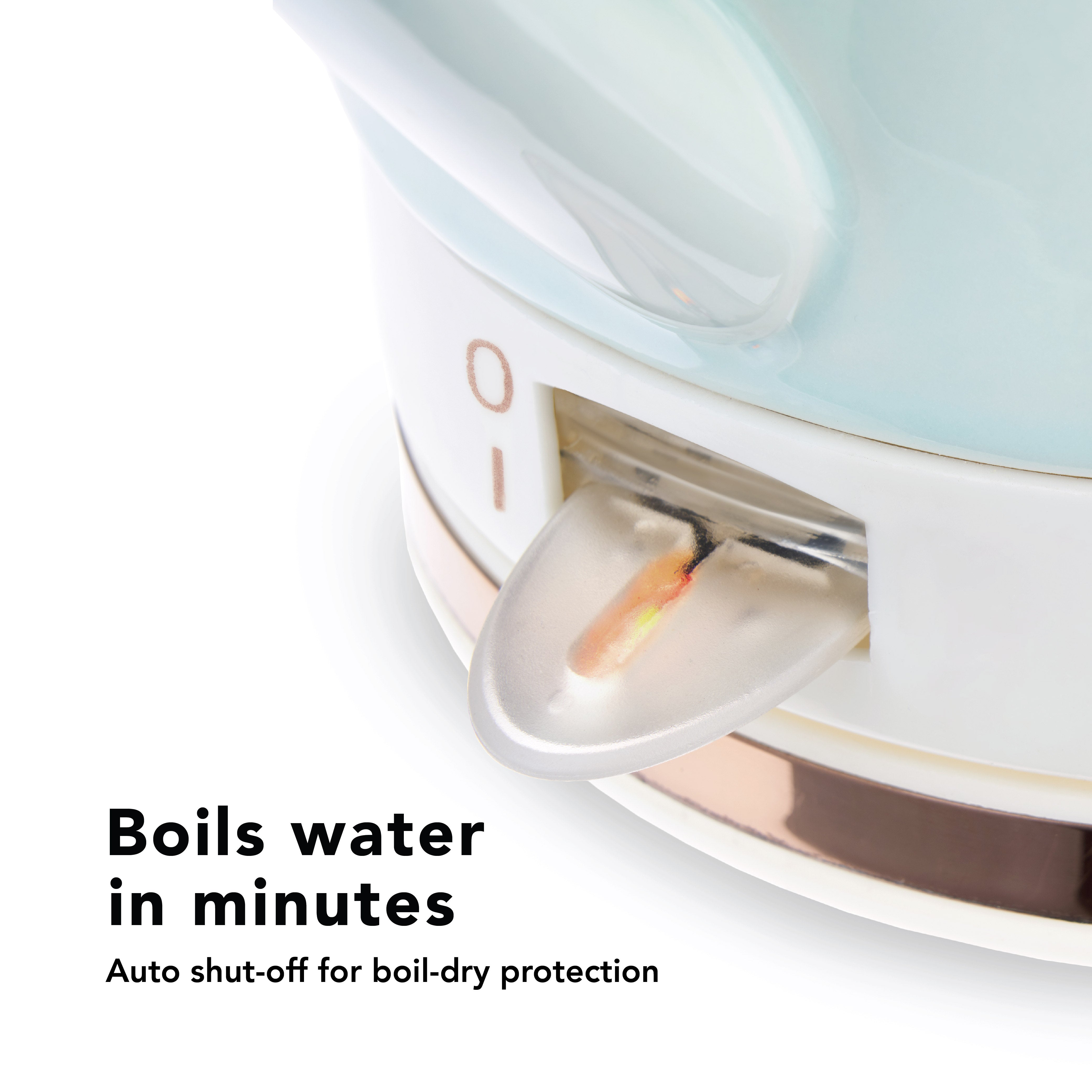 Pinky Up Tea Noelle Ceramic Electric Tea Kettle in Mint in - product_type::kettle photo