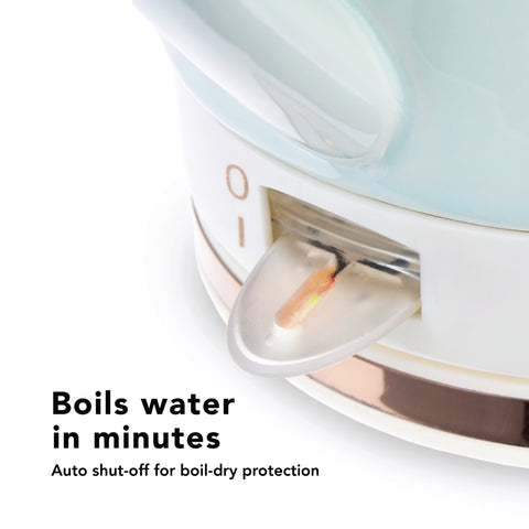 Pinky Up Tea Noelle Ceramic Electric Tea Kettle in Mint in - product_type::kettle photo