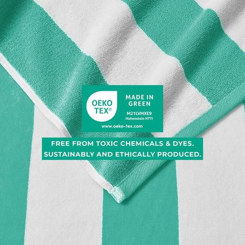 Cotton Velour Cabana Stripe Beach Towel - Novia Collection - SwagglyLife Home & Fashion