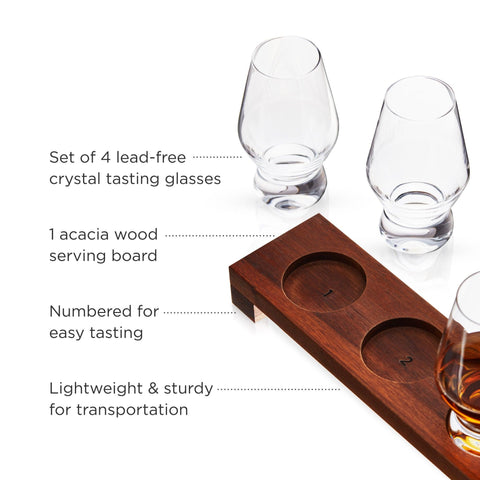 Viski Crystal Spirit Glass Flight Set