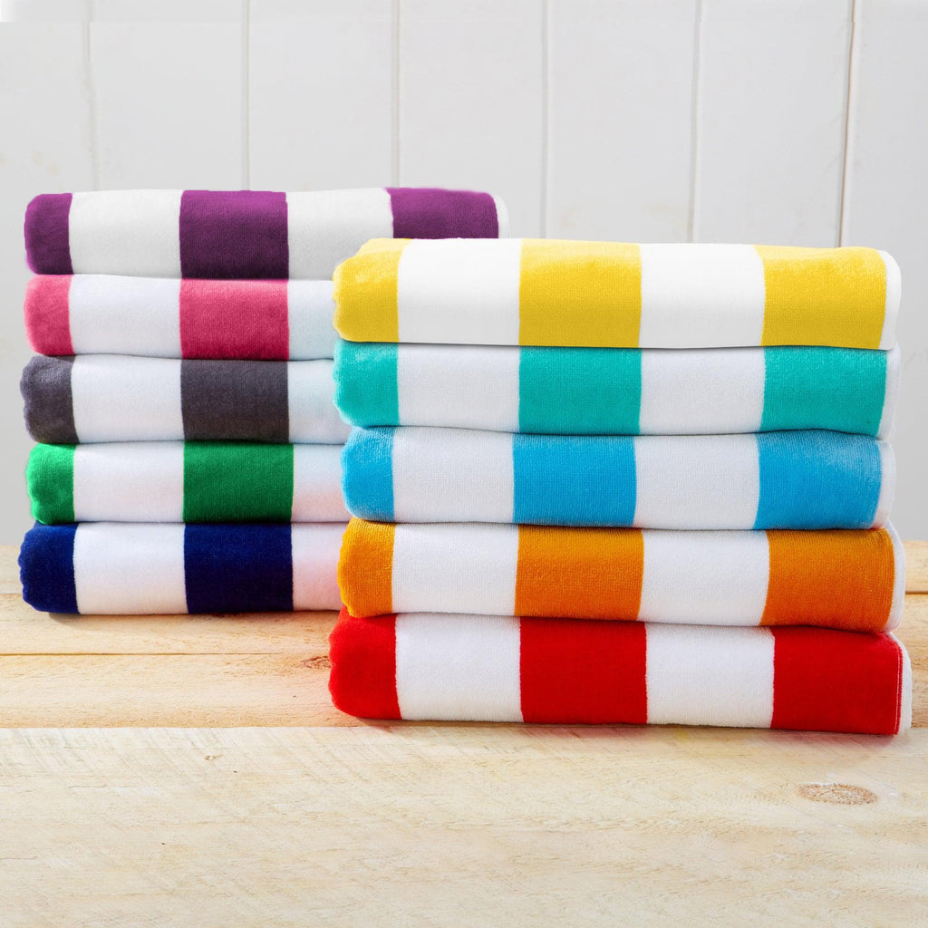 Cotton Velour Cabana Stripe Beach Towel - Novia Collection in - photo