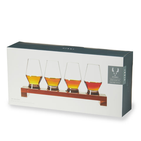 Viski Crystal Spirit Glass Flight Set