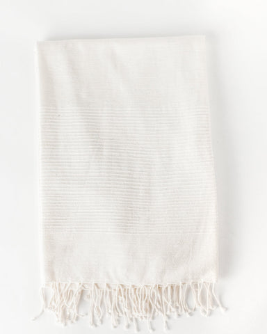 Riviera Cotton Throw Blanket in Natural 38 x 72 - Blankets photo