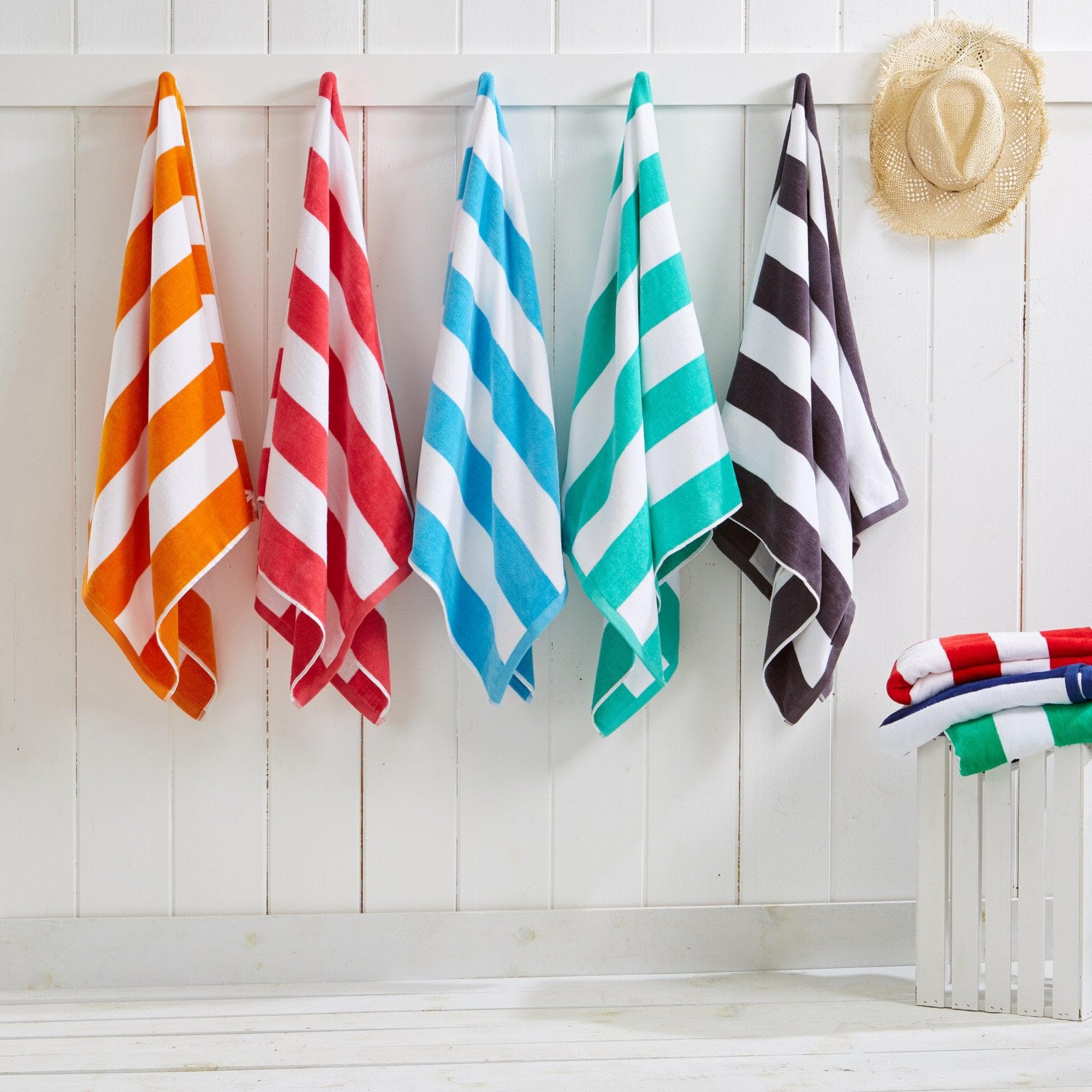 Cotton Velour Cabana Stripe Beach Towel - Novia Collection in - photo