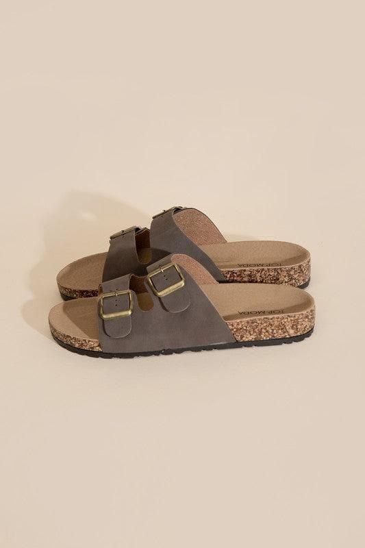 TOP MODA Mars Buckle Strap Slides - SwagglyLife Home & Fashion