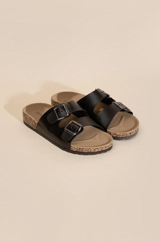 TOP MODA Mars Buckle Strap Slides - SwagglyLife Home & Fashion
