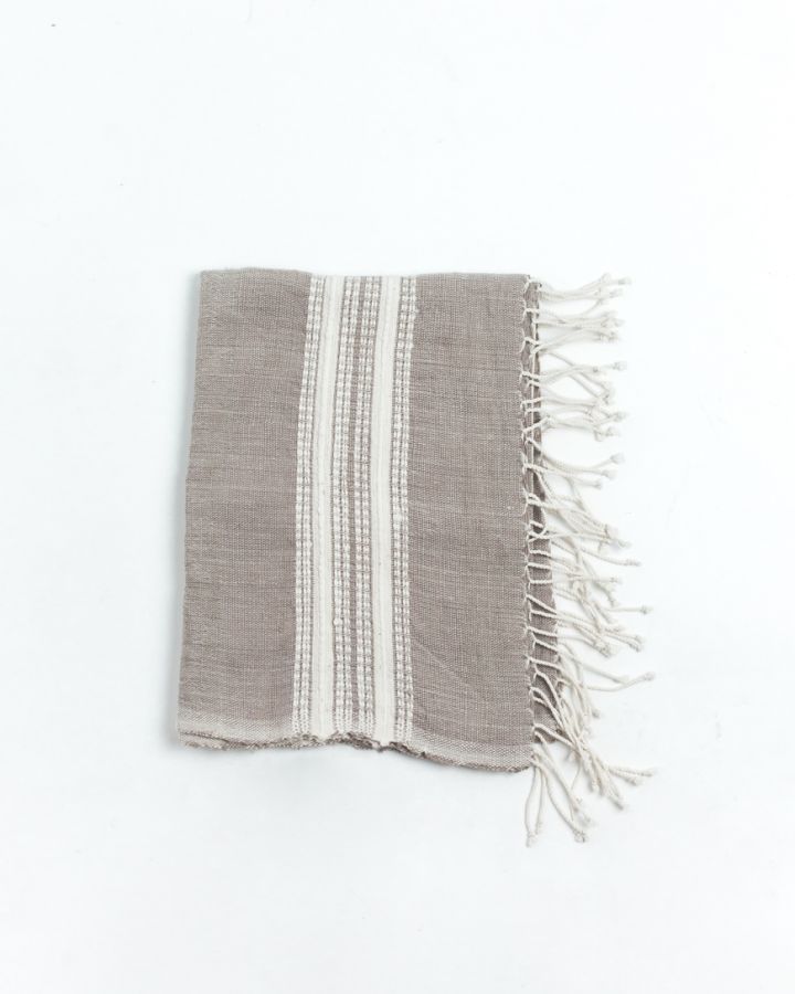 Aden Cotton Hand Towel in Stone with Natural - Kitchen Towels photo