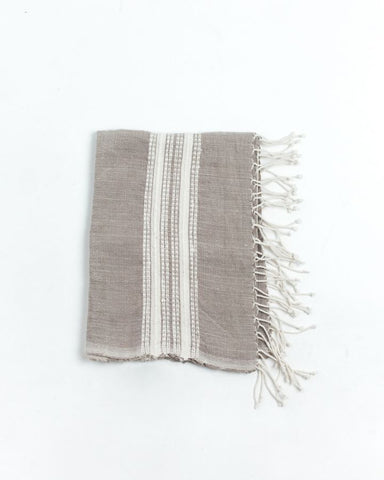 Aden Cotton Hand Towel in Stone with Natural - Kitchen Towels photo