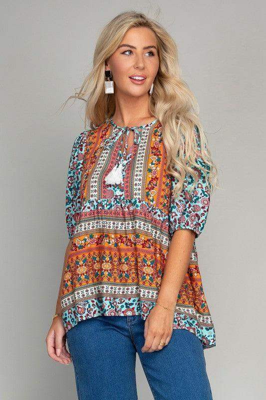 Tunic Top with Tassel, Sky Blue in sky blue - Shirts & Tops photo