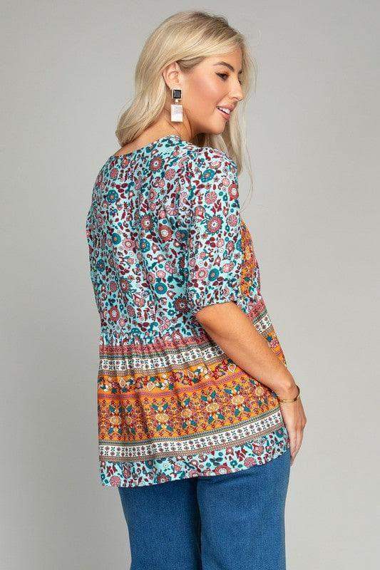Tunic Top with Tassel, Sky Blue - SwagglyLife Home & Fashion