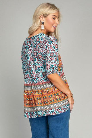 Tunic Top with Tassel, Sky Blue - SwagglyLife Home & Fashion