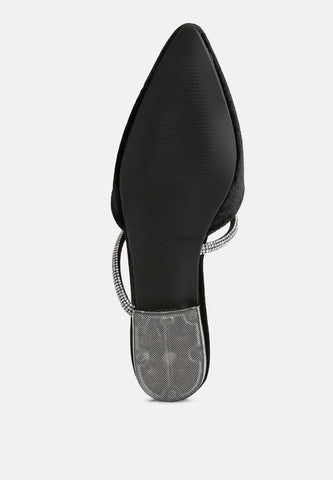Turnon Velvet Diamante Detail Flat Mules in - Flats photo