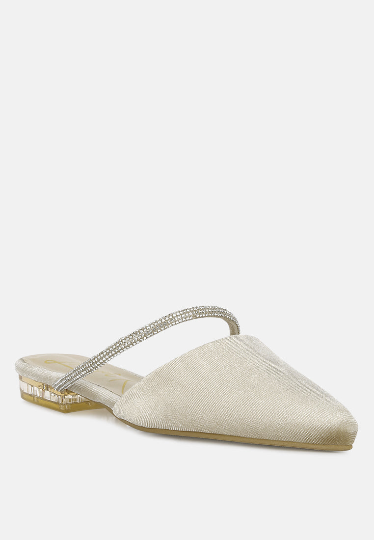 Turnon Velvet Diamante Detail Flat Mules in - Flats photo