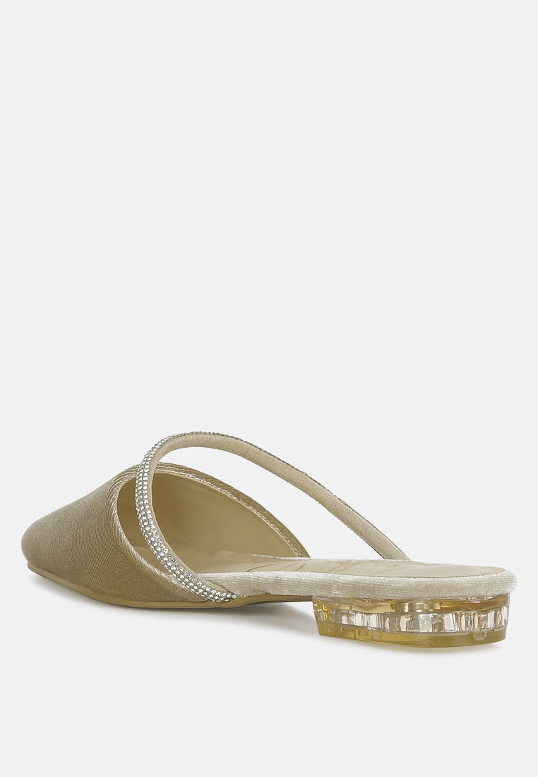 Turnon Velvet Diamante Detail Flat Mules in - Flats photo