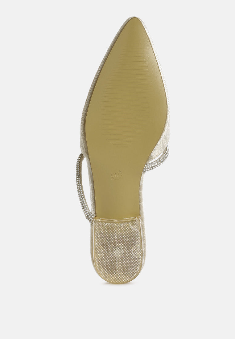 Turnon Velvet Diamante Detail Flat Mules in - Flats photo