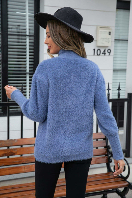 Turtleneck Long Sleeve Pullover Sweater, Multiple Colors in - Shirts & Tops photo