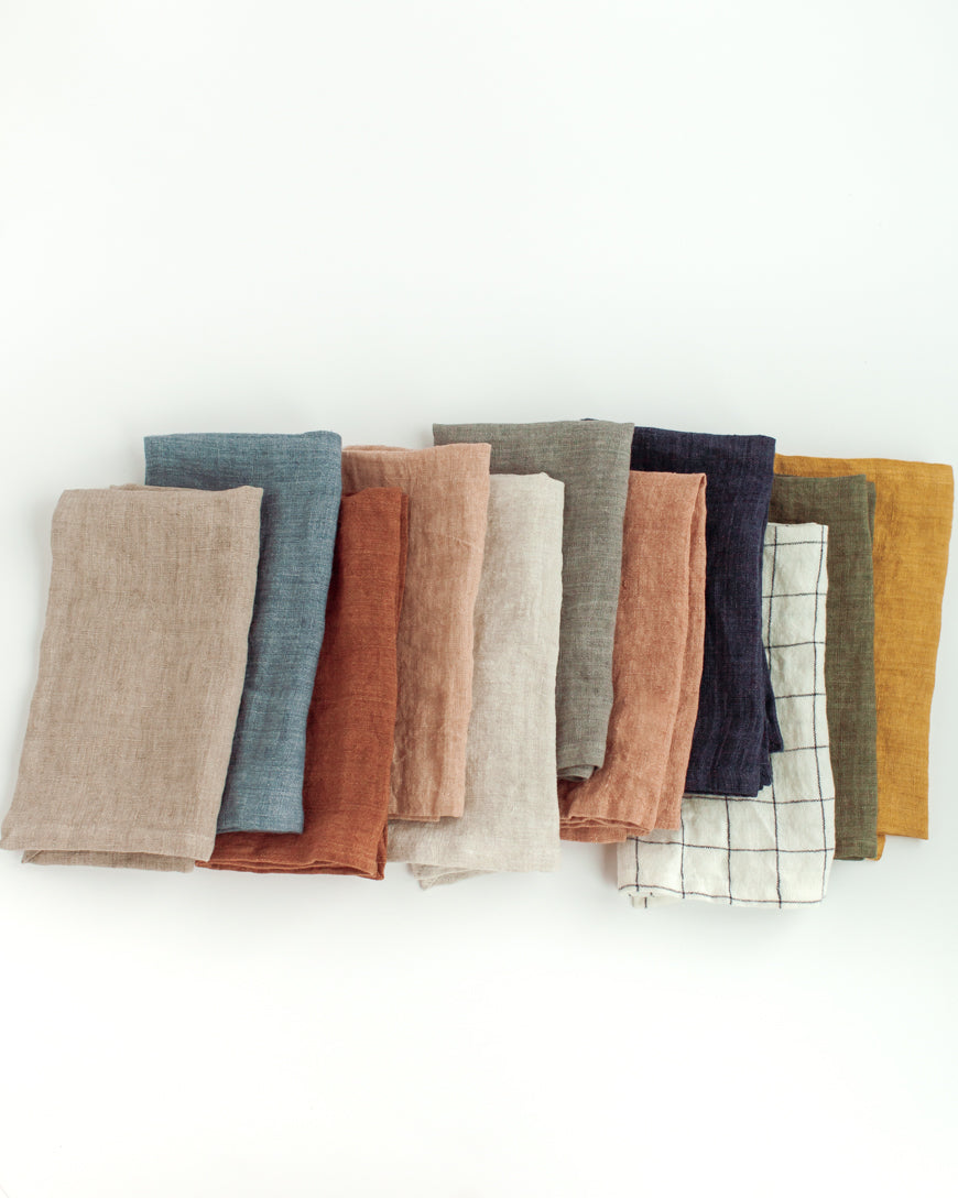 Stone Washed Linen Dinner Napkins in - Cloth Napkins photo