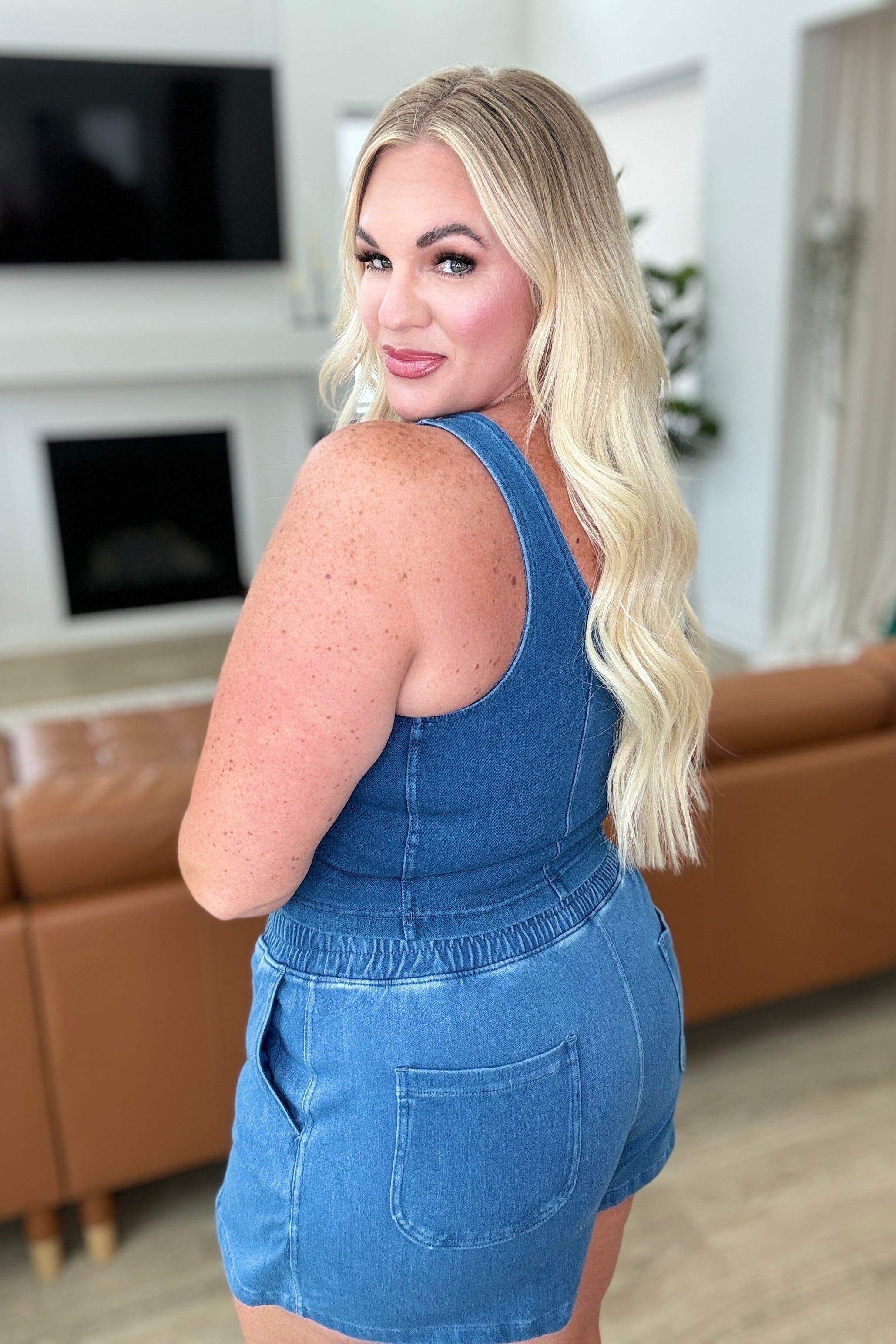Urban Blues Scoop Neck Top in Light Denim - SwagglyLife Home & Fashion