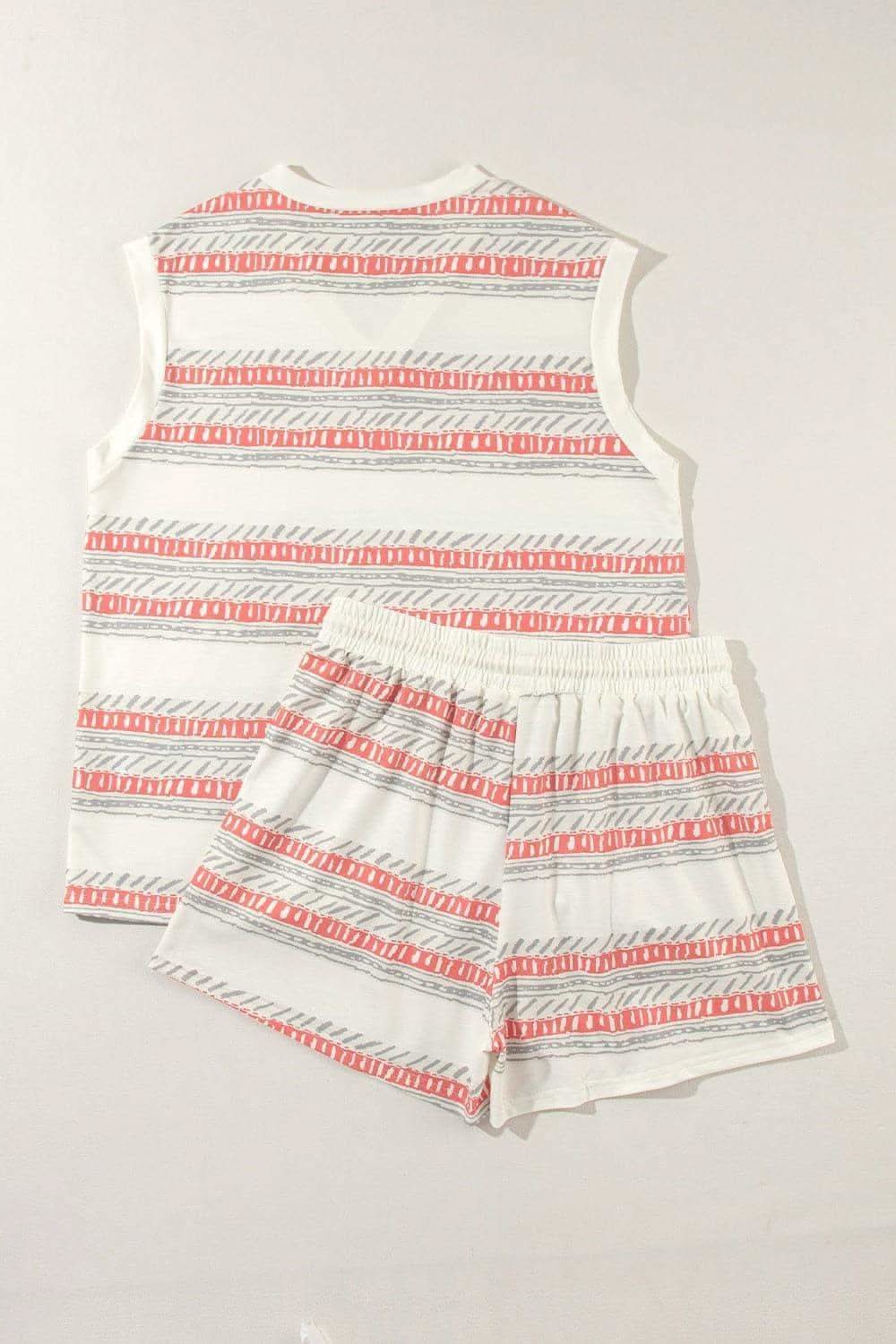 V-Neck Sleeveless Top and Drawstring Shorts Set - SwagglyLife Home & Fashion
