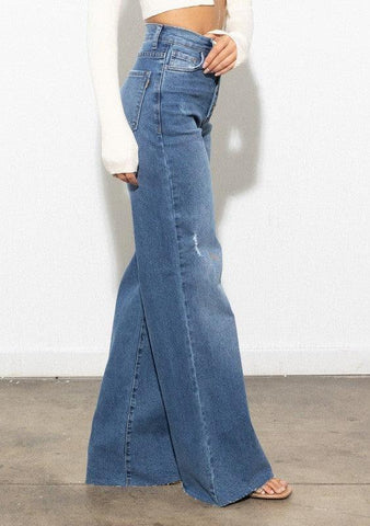 Vibrant M.i.U Criss Cross High Waisted Wide Leg - SwagglyLife Home & Fashion