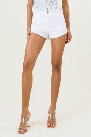 Vibrant M.i.U Denim Shorts, White - SwagglyLife Home & Fashion