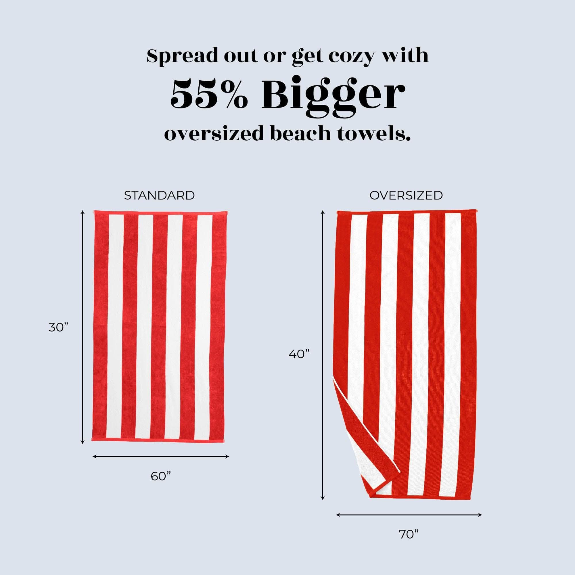 Cotton Velour Cabana Stripe Beach Towel - Novia Collection - SwagglyLife Home & Fashion