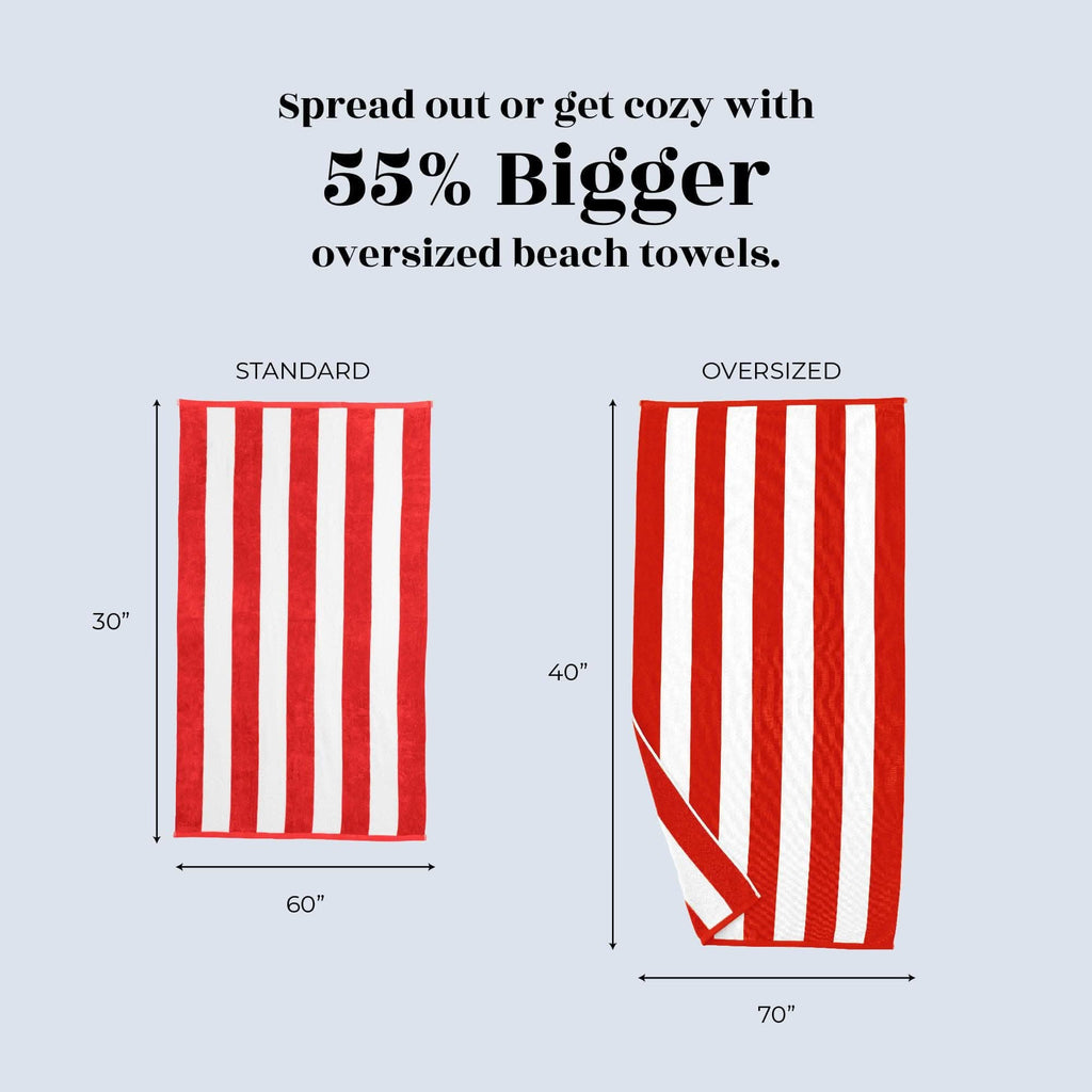 Cotton Velour Cabana Stripe Beach Towel - Novia Collection - SwagglyLife Home & Fashion