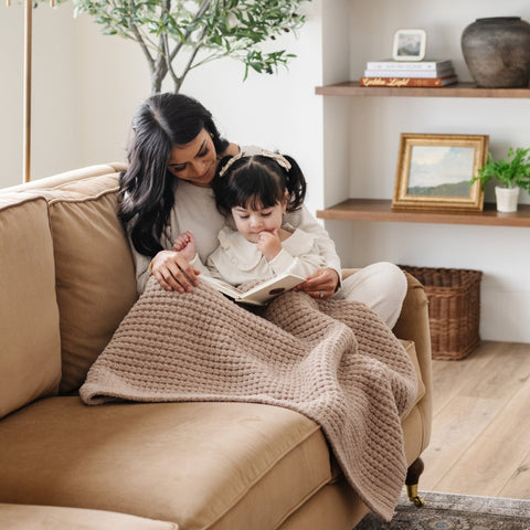 Saranoni Waffle Knit Receiving Blankets in Wheat - photo