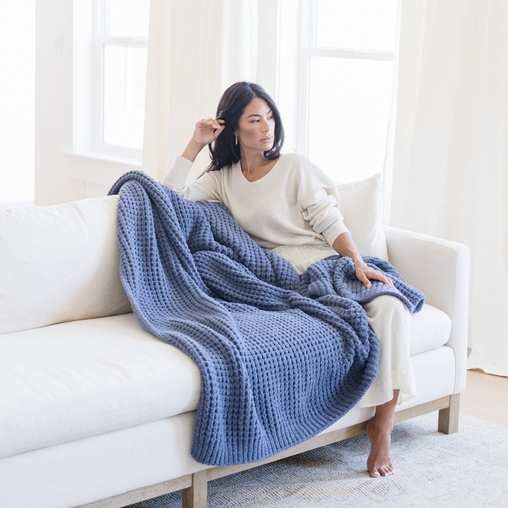Saranoni Waffle Knit XL Throw Blankets in - photo