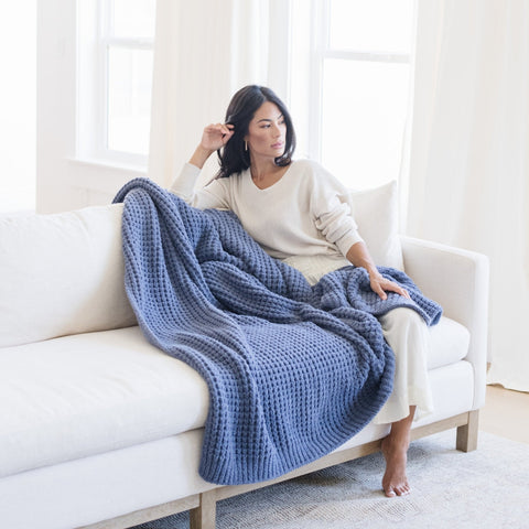 Saranoni Waffle Knit XL Throw Blankets in - photo