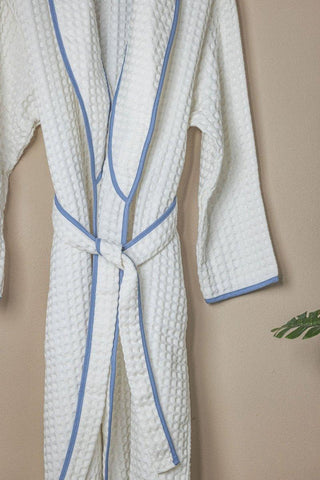 The Bali Market Waffle Weave Turkish Bathrobe - White