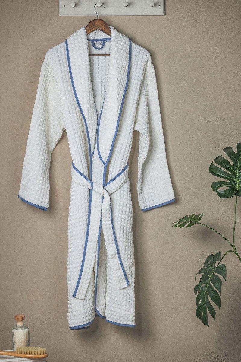 The Bali Market Waffle Weave Turkish Bathrobe - White