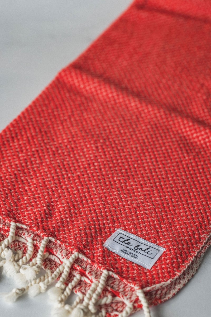 Waffle Weave Hand Towel Collection – 20”x40” Organic Turkish Cotton Towels with Tassels in - Bath Towels & Washcloths photo