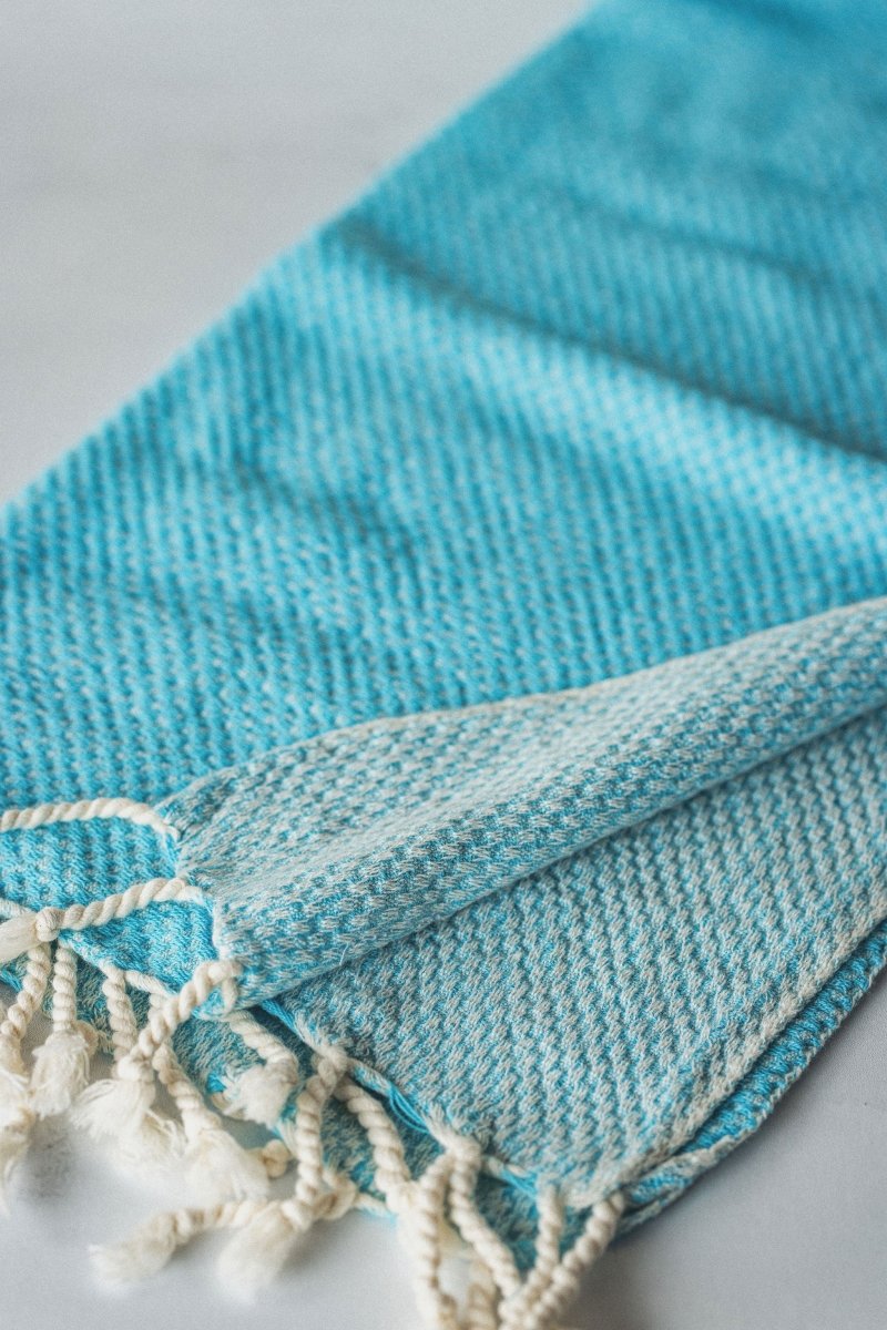 Waffle Weave Hand Towel Collection – 20”x40” Organic Turkish Cotton Towels with Tassels in - Bath Towels & Washcloths photo