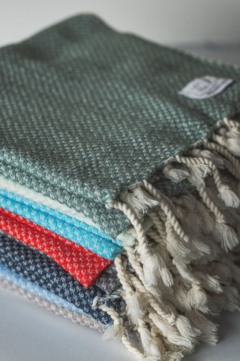 Waffle Weave Hand Towel Collection – 20”x40” Organic Turkish Cotton Towels with Tassels in - Bath Towels & Washcloths photo
