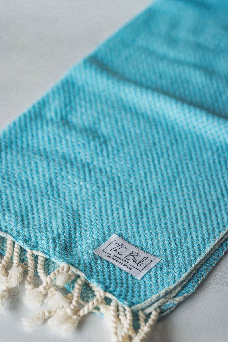 Waffle Weave Hand Towel Collection – 20”x40” Organic Turkish Cotton Towels with Tassels in - Bath Towels & Washcloths photo