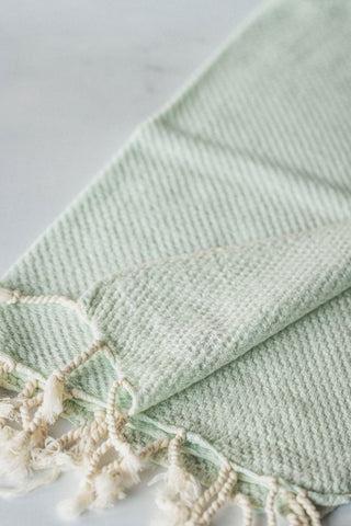 Waffle Weave Hand Towel Collection – 20”x40” Organic Turkish Cotton Towels with Tassels in - Bath Towels & Washcloths photo