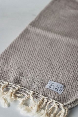 Waffle Weave Hand Towel Collection – 20”x40” Organic Turkish Cotton Towels with Tassels in - Bath Towels & Washcloths photo