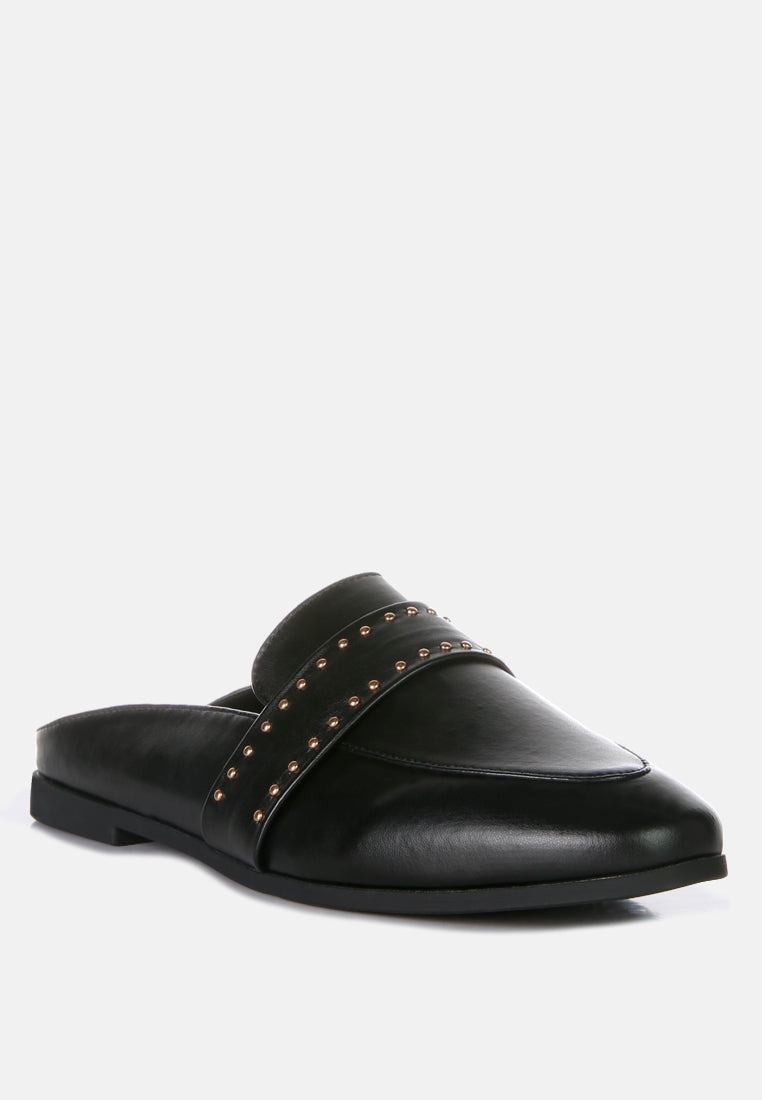 Walkout Faux Leather Studded Detail Mules in - Sandals photo
