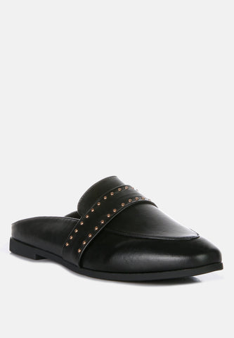 Walkout Faux Leather Studded Detail Mules in - Sandals photo
