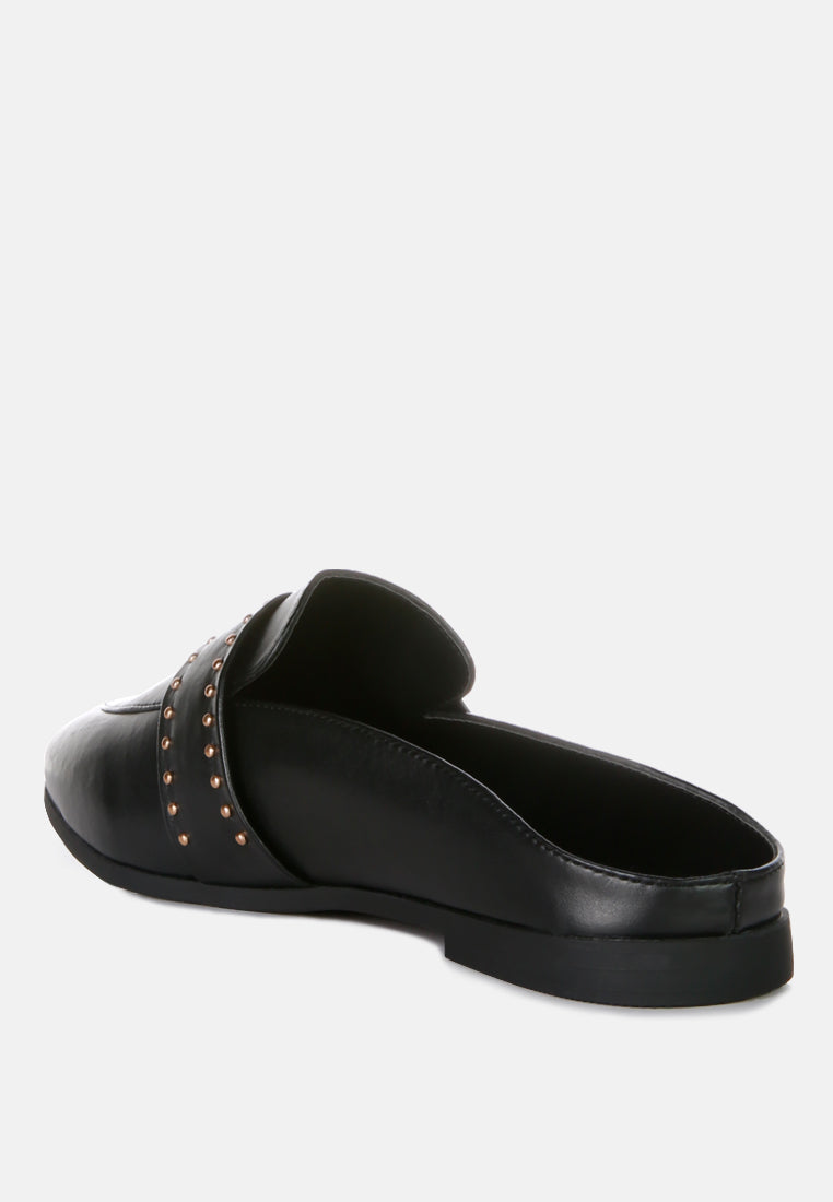Walkout Faux Leather Studded Detail Mules in - Sandals photo