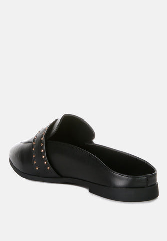 Walkout Faux Leather Studded Detail Mules in - Sandals photo