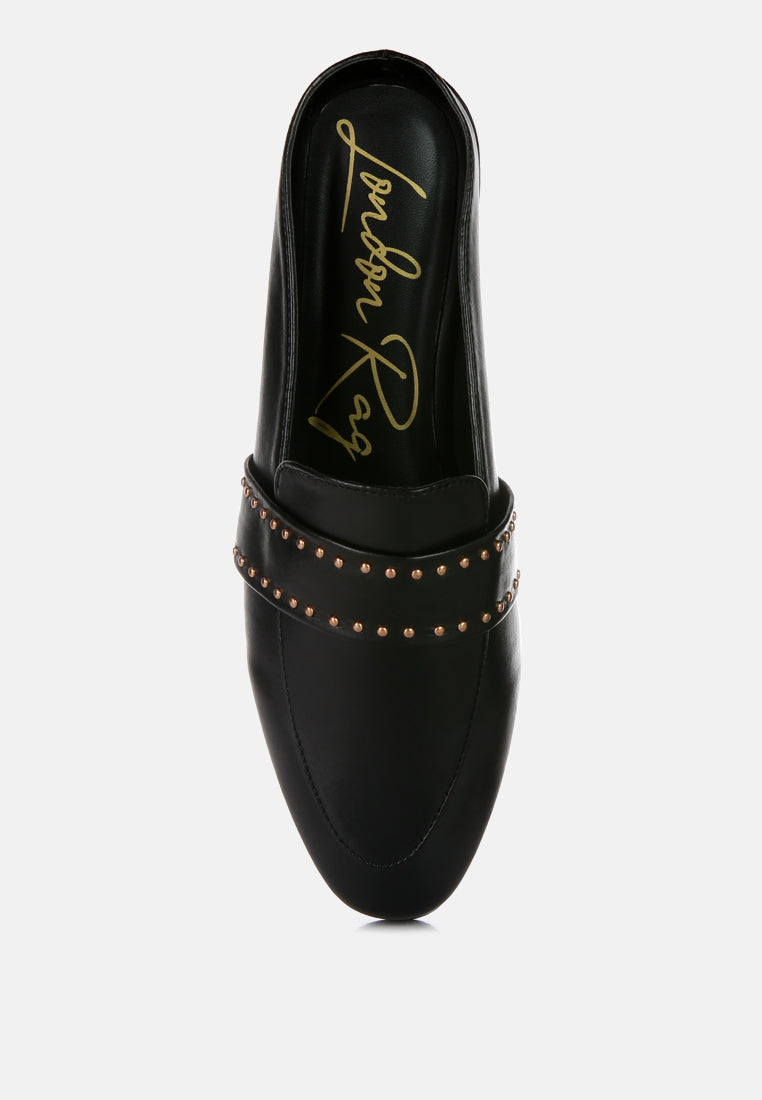 Walkout Faux Leather Studded Detail Mules in - Sandals photo