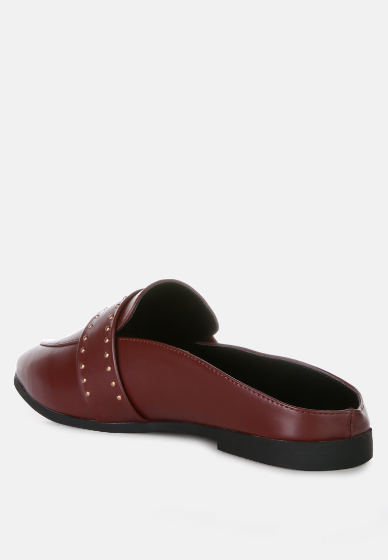 Walkout Faux Leather Studded Detail Mules in - Sandals photo