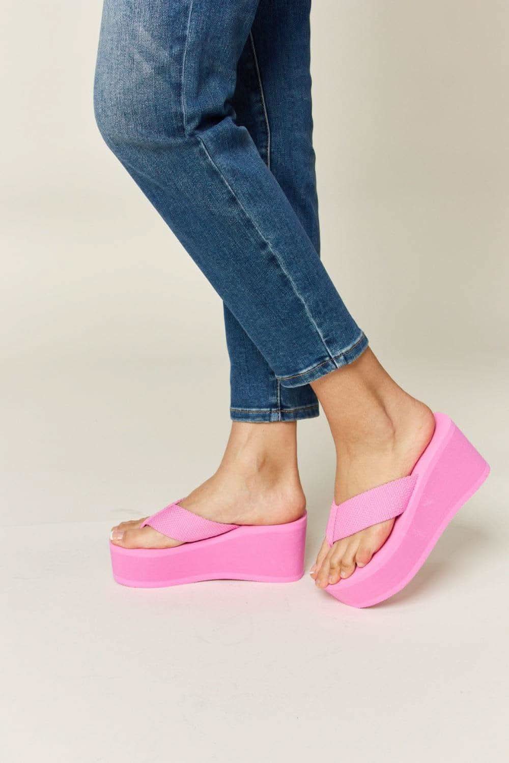 WILD DIVA Open Toe Platform Wedge Sandals - SwagglyLife Home & Fashion