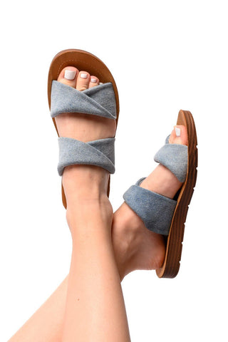 With a Twist Sandal in Denim - SwagglyLife Home & Fashion
