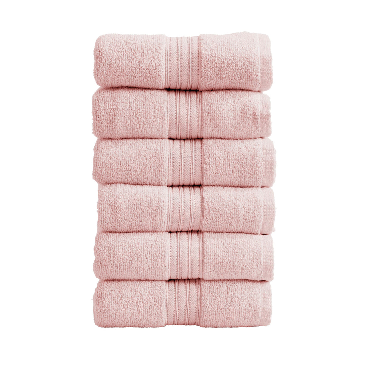 Cotton Terry Bath Towel Set - Cooper Collection - Hand Towel (Pack of 6) Pink | SwagglyLife