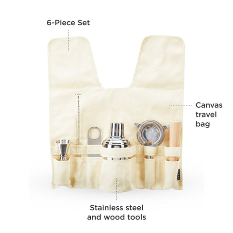 Viski 7-Piece Stainless Steel Travel Barware Set