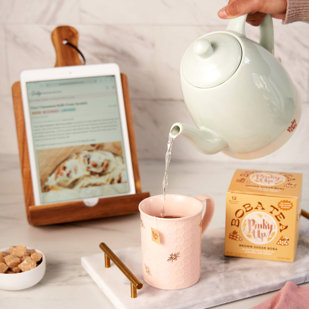 Pinky Up Tea Noelle Ceramic Electric Tea Kettle in Mint in - product_type::kettle photo